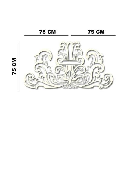Floral arch wall decor positioned above a long hallway console Floral arch wall decor positioned above a long hallway console