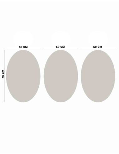 Oval decorative wall art panel from the VINOXO folklore line art set of 3