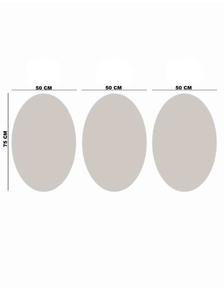 Oval decorative wall art panel from the VINOXO folklore line art set of 3