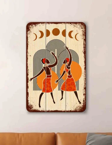 VINOXO Boho Moon Phase Wall Art - Happy Couple