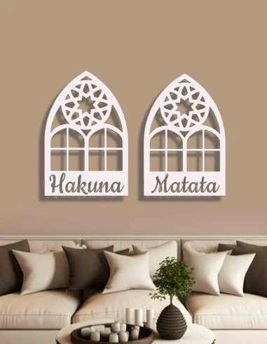 VINOXO Metal Moroccan Arch Wall Art Decor With Quotes - Set of 2