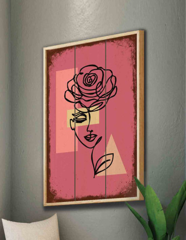 VINOXO Woman Face Line Art - Pink