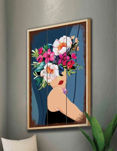VINOXO Floral Woman Wall Art