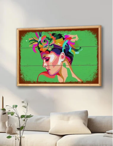 VINOXO Woman Flower Head Wall Art