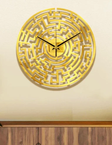 VINOXO Vintage Metal Analogue Wall Clock - Labyrinth