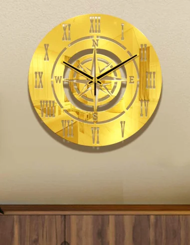 VINOXO Vintage Metal Analogue Wall Clock - Roman Nautical