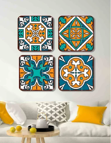 VINOXO Moroccan Art - Square Cut - Set of 4