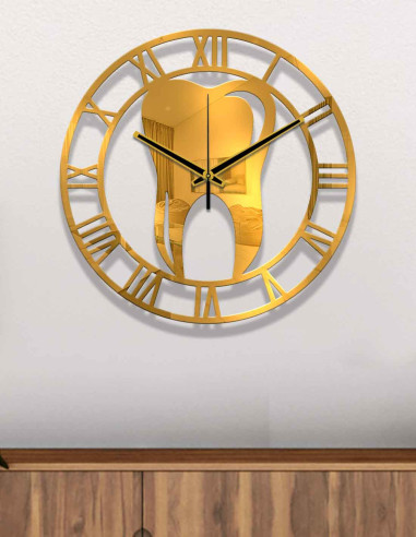 VINOXO Vintage Metal Roman Analogue Wall Clock - Dental Clinic