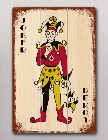 VINOXO Joker Card Wooden Framed Wall Painting