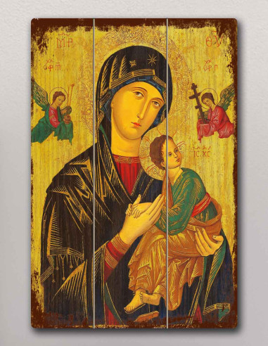 VINOXO Wooden Framed Wall Art Plaque - Mary & Jesus