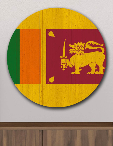 VINOXO Sri Lanka Wooden Flag Wall Art Hanging Decor