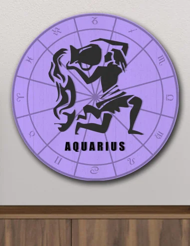 VINOXO Zodiac Sign Aquarius Wall Art Decor Plaque
