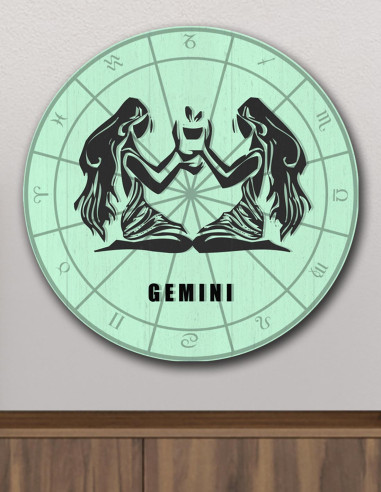 VINOXO Zodiac Sign Gemini Wall Art Decor Plaque