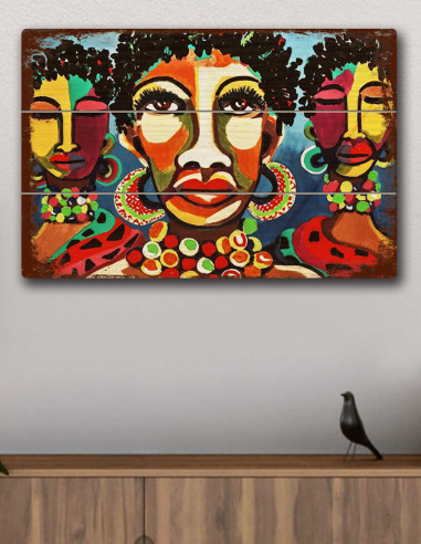 VINOXO Vintage Abstract Wall Art Decor Plaque - African Women