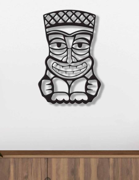 Carbonated metal mask wall art in White mounted on a plain wall Carbonated metal mask wall art in White mounted on a plain wall