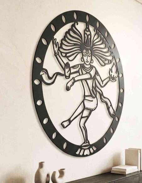 Nataraja wall frame with a decorative border in gold Nataraja wall frame with a decorative border in gold