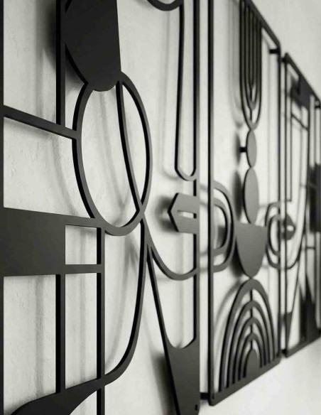 VINOXO Modern Boho Metal Wall Art Set of 3 Abstract Wall Hanging for Living Room Bedroom