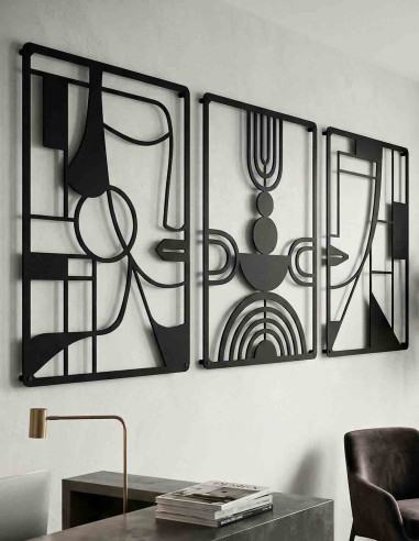 VINOXO Modern Boho Metal Wall Art Set of 3...