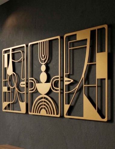 VINOXO Modern Boho Metal Wall Art Set of 3...