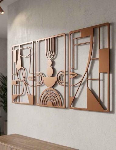 VINOXO Modern Boho Metal Wall Art Set of 3...