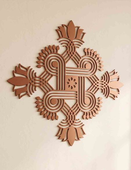 VINOXO Mandala Wall Decor Metal Wall Art Kolam Inspired Design for Living Room Bedroom Premium Home Interiors