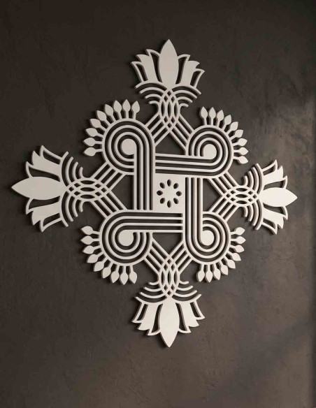 VINOXO Mandala Wall Decor Metal Wall Art Kolam Inspired Design for Living Room Bedroom Premium Home Interiors