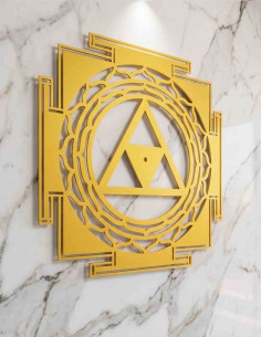 Shiva Shakthi Yantra metal frame wall decor in black for vastu interiors