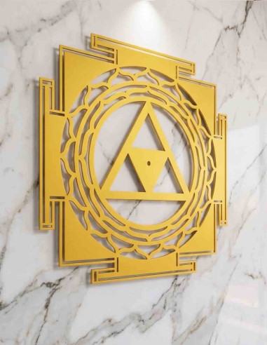 Shiva Shakthi Yantra metal frame wall decor in black for vastu interiors