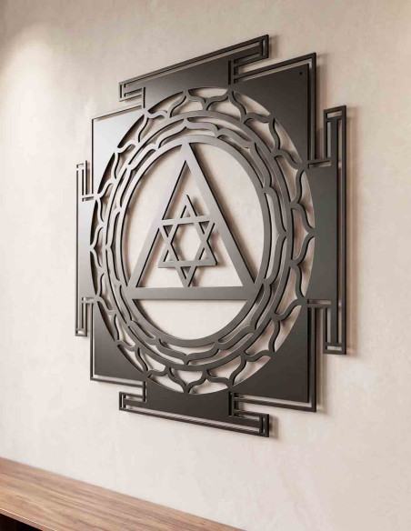VINOXO Ganpati Yantra Metal Wall Frame Vastu Wall Decor for Home Office