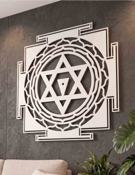 VINOXO Gayatri Yantra Metal Wall Frame Wall Decor for Home Office Meditation Vastu Gift