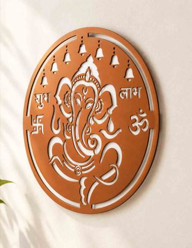 Shubh Labh Ganpati metal wall hanging for home and office