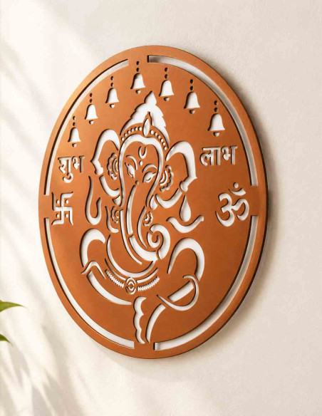 Shubh Labh Ganpati metal wall hanging for home and office