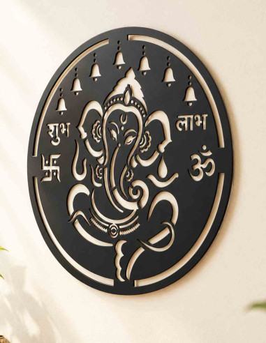 VINOXO Shubh Labh Ganpati Metal Wall Hanging...