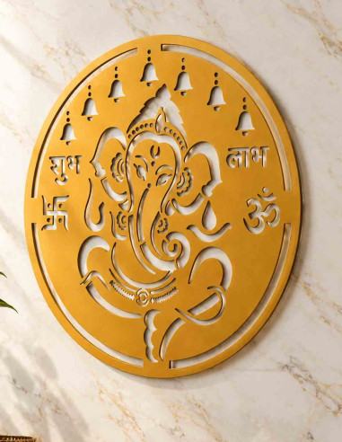 VINOXO Shubh Labh Ganpati Metal Wall Hanging...