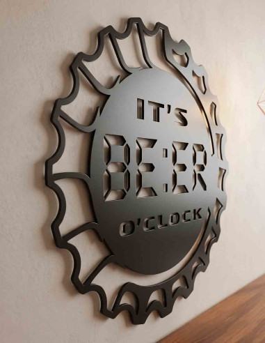 VINOXO metal beer cap bar wall art sign hung on a bar wall