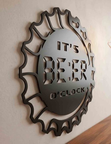 VINOXO metal beer cap bar wall art sign hung on a bar wall