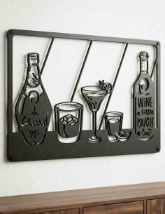 VINOXO cheers wine metal wall art for home bar and lounge