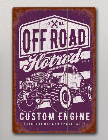 VINOXO Vintage Cars Wall Art Decor Painting - Off Road Hotrod - Purple