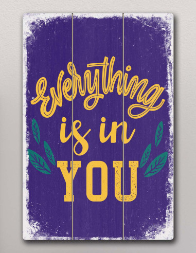 VINOXO Inspirational Wall Quotes - Everything Is In You - Blue