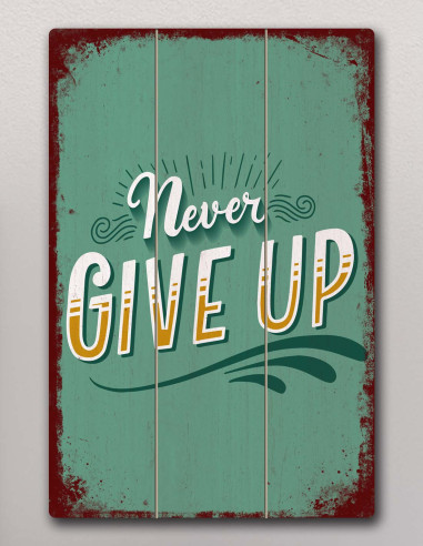 VINOXO Vintage Motivational Quotes Wall Art Frames - Never Give Up - Green