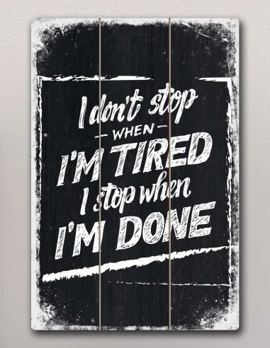 VINOXO Inspirational Quotes Wall Art - I Don't Stop When I'm Tired I Stop When I'm Done