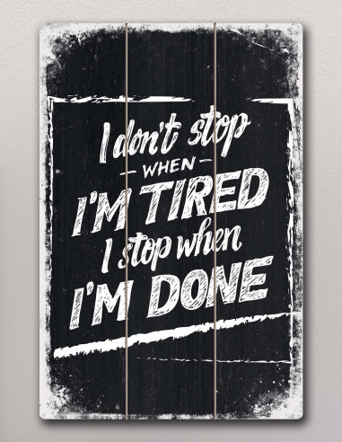 VINOXO Vintage Motivational Quotes Wall Art Frames - I Don't Stop When I'm Tired I Stop When I'm Done - Black