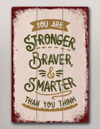VINOXO Motivational Wall Decor For Office - You Are Stronger Braver & Smarter Than You Think