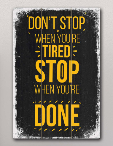 VINOXO Vintage Motivational Quotes Wall Art Frames - Don't Stop When You Are Tired Stop When You're Done - Black