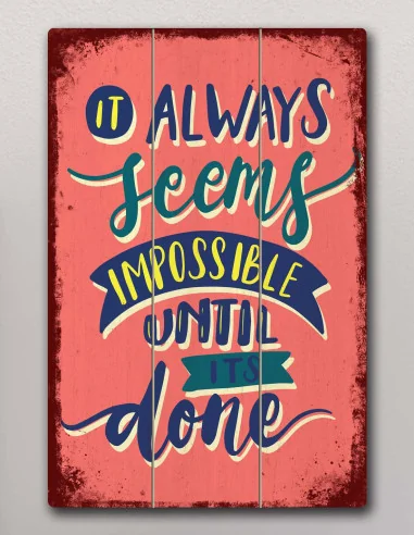 VINOXO Motivational Wall Art For Office - It Always Seems Impossible Until It's Done