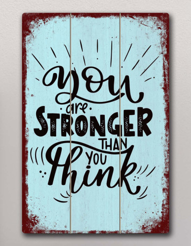 VINOXO Vintage Motivational Quotes Wall Art Frames - You Are Stronger Than You Think - Blue