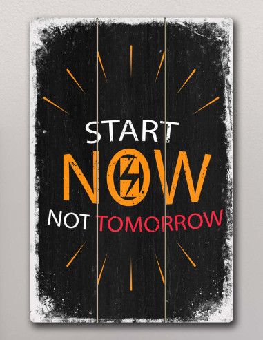 VINOXO Vintage Motivational Quotes Wall Art Frames - Start Now Not Tomorrow - Black