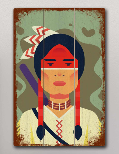 VINOXO Woman Framed Wall Art Decor Plaque - Tribal Queen