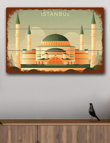 VINOXO Vintage Framed Wall Art Decor Plaque - Istanbul Poster