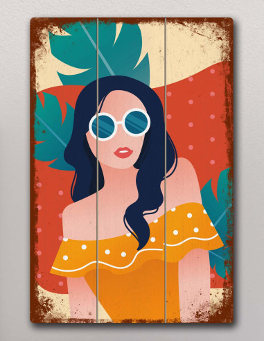 VINOXO Trendy Framed Wall Art Decor Plaque - Pop Art - Woman - Fruits